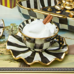 MacKenzie-Childs Courtly Check Ceramic Saucer| The Coffee Shop|Dinnerware & Flatware