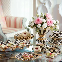 MacKenzie-Childs Courtly Check Ceramic Saucer| The Coffee Shop|Dinnerware & Flatware