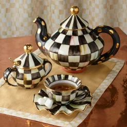 MacKenzie-Childs Courtly Check Ceramic Teapot| Serveware|Tea Kettles