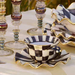 MacKenzie-Childs Courtly Check Ceramic Teacup| Dinnerware & Flatware