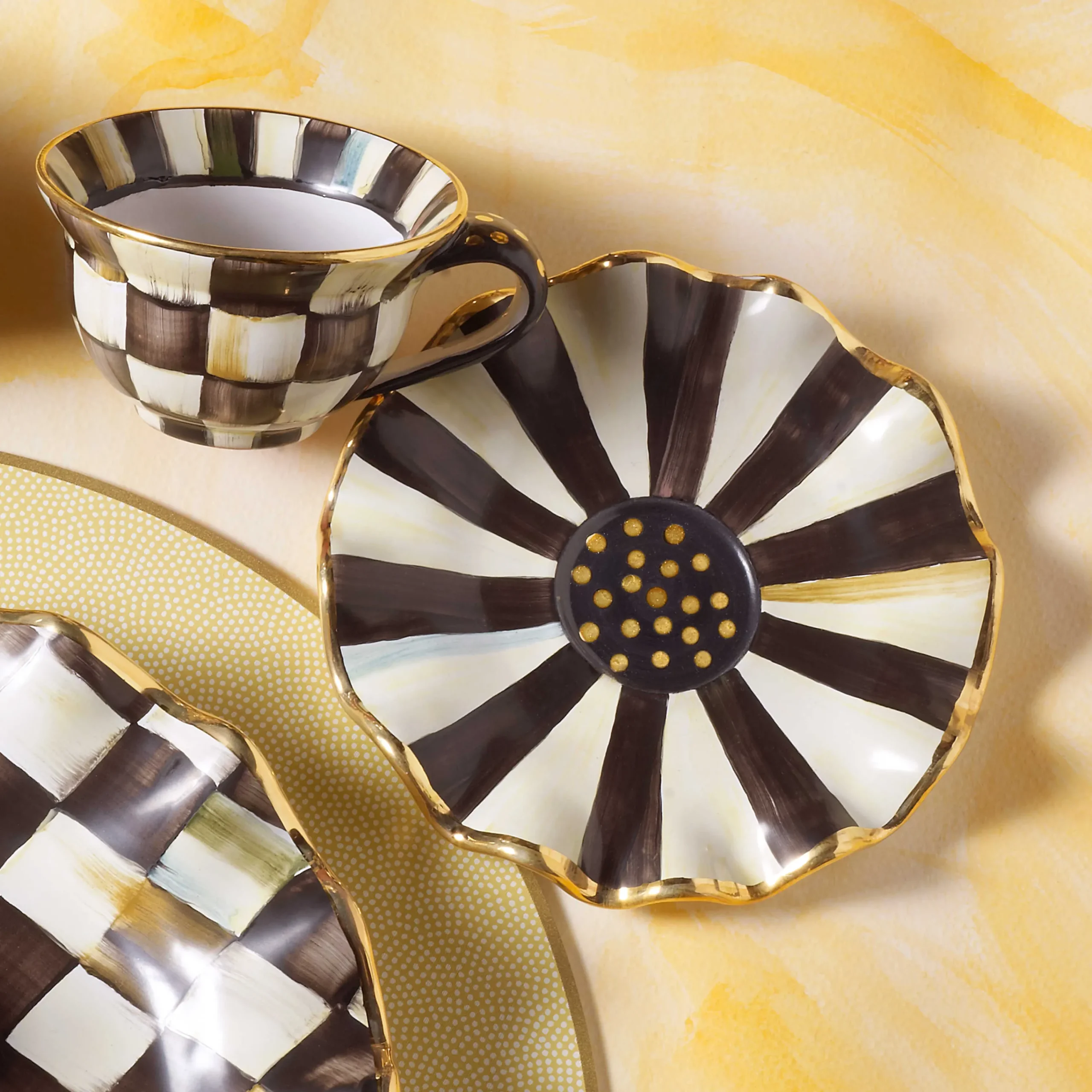 MacKenzie-Childs Courtly Check Ceramic Teacup| Dinnerware & Flatware