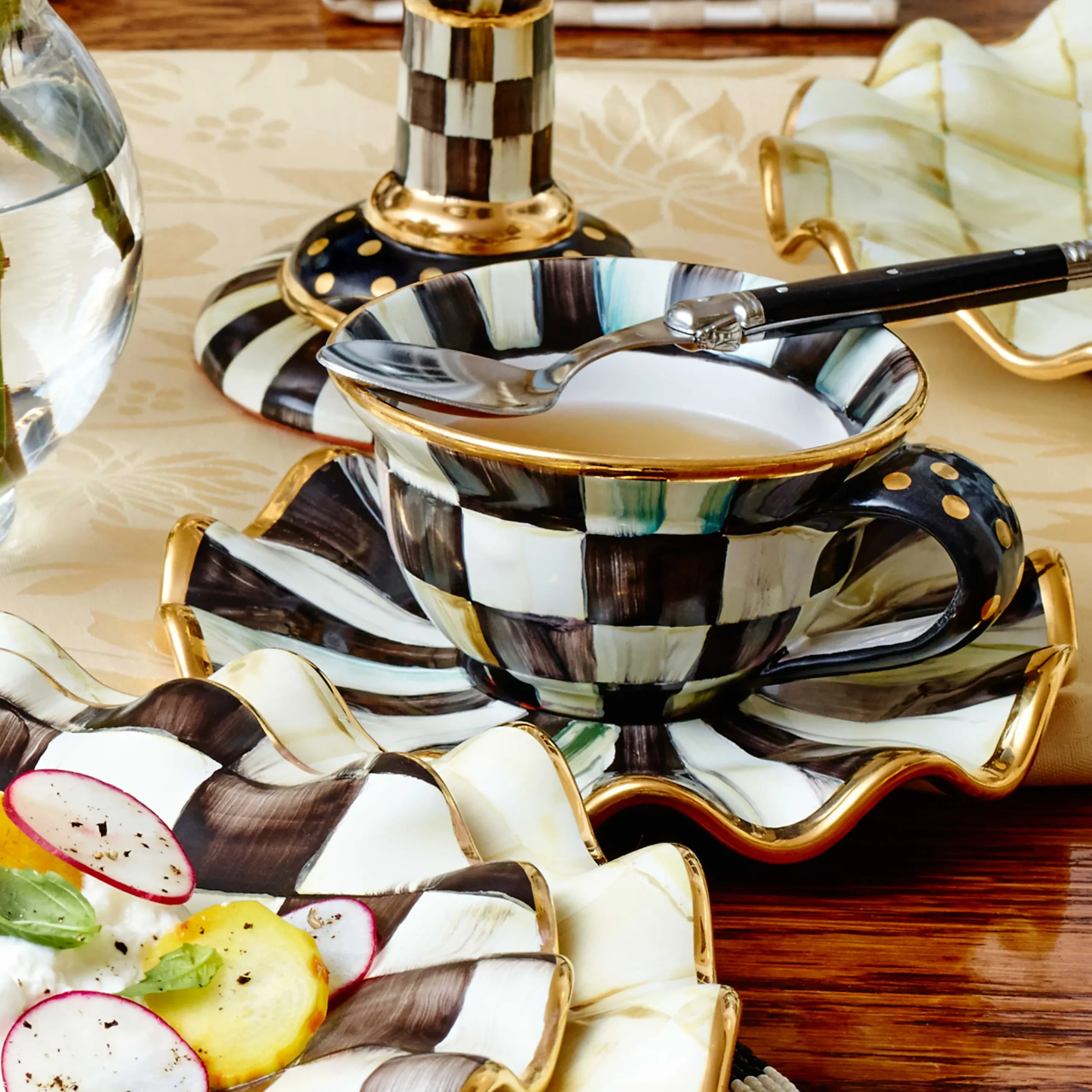 MacKenzie-Childs Courtly Check Ceramic Teacup| Dinnerware & Flatware