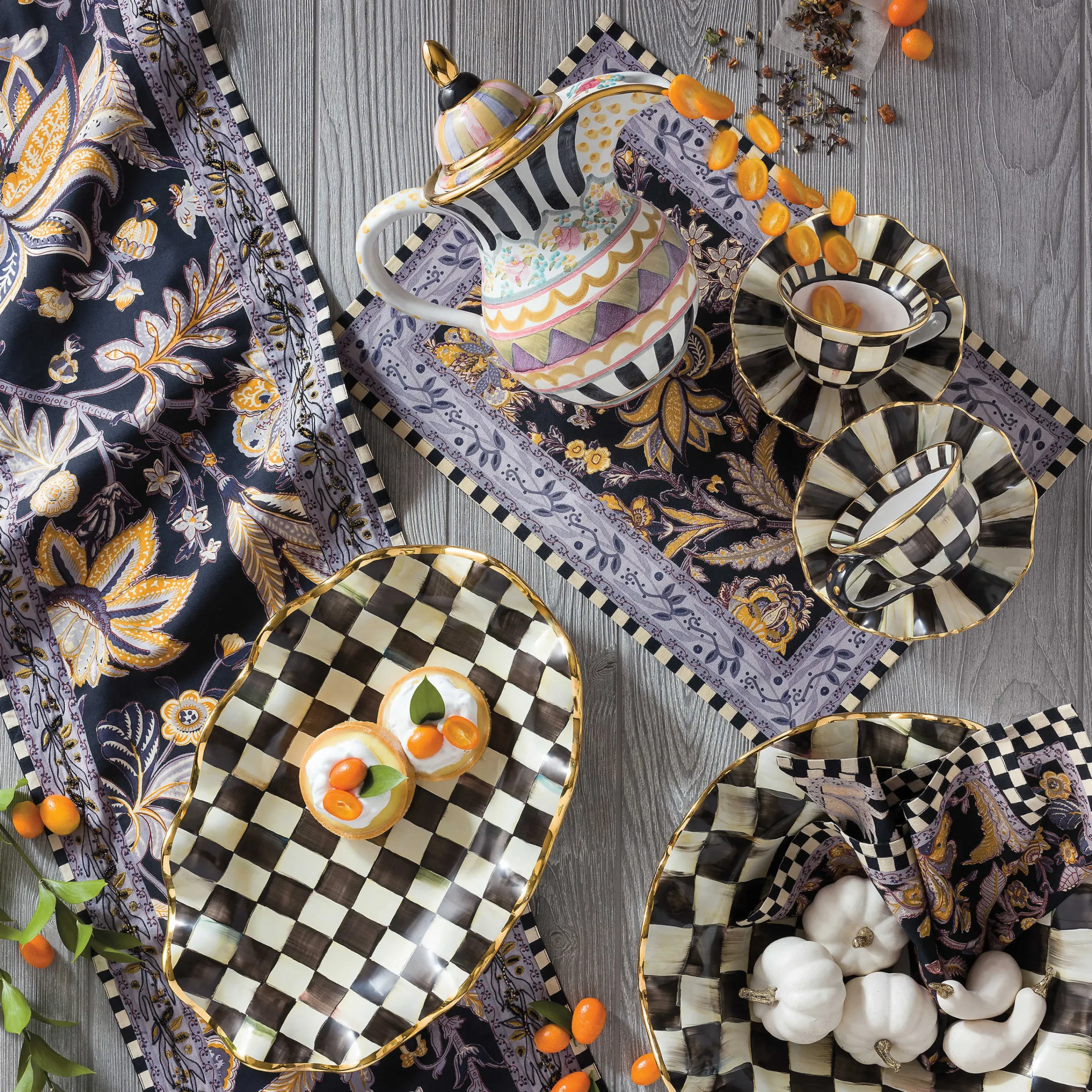 MacKenzie-Childs Courtly Check Ceramic Teacup| Dinnerware & Flatware