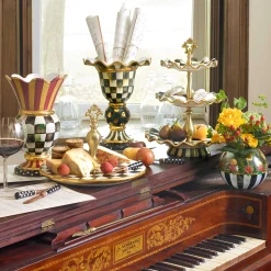 MacKenzie-Childs Courtly Check Ceramic Three Tier Sweet Stand| Bar Entertaining|Serveware