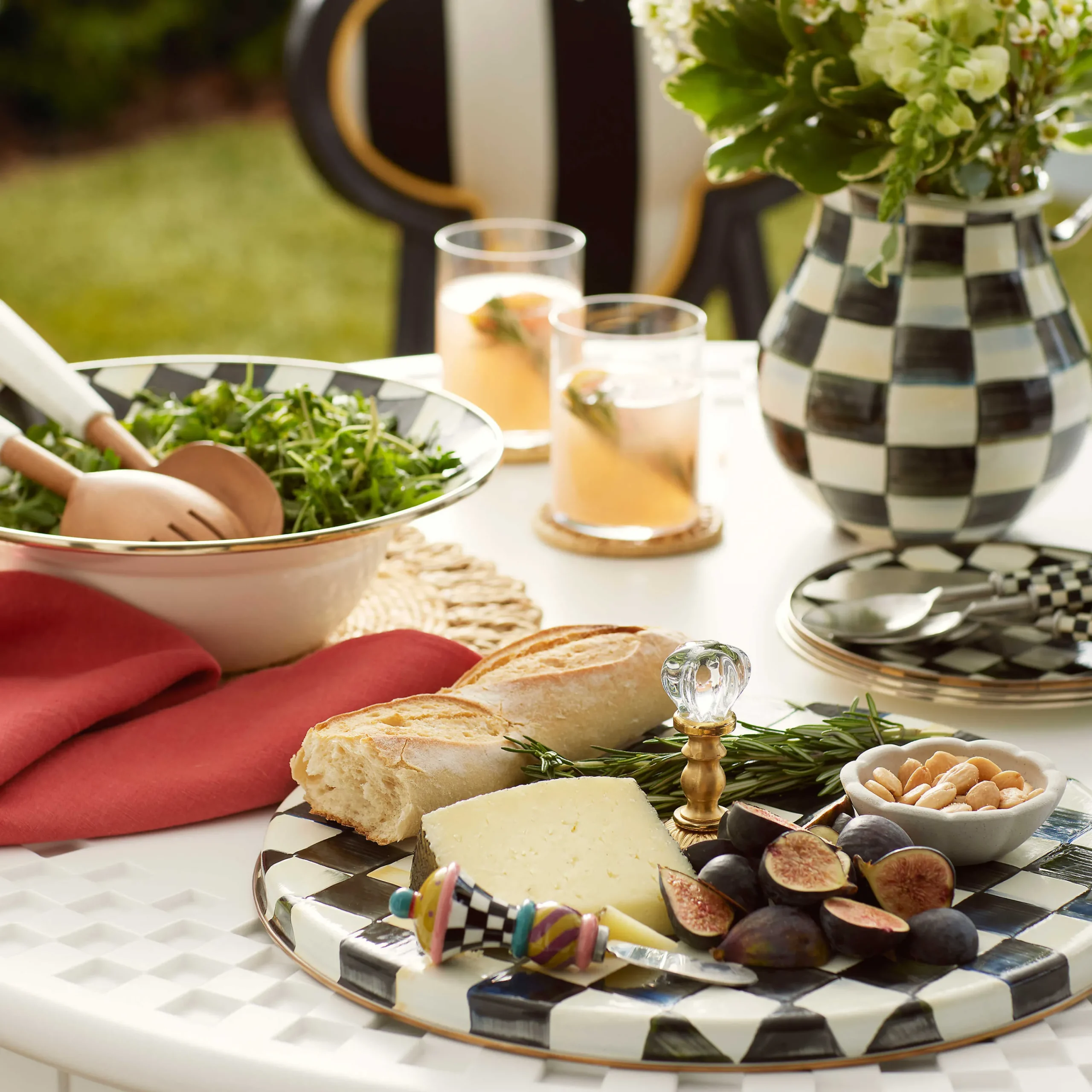 MacKenzie-Childs Courtly Check Cheese Course| Serveware