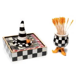 MacKenzie-Childs Courtly Check Cocktail Napkin Holder| Bar Entertaining|Serveware