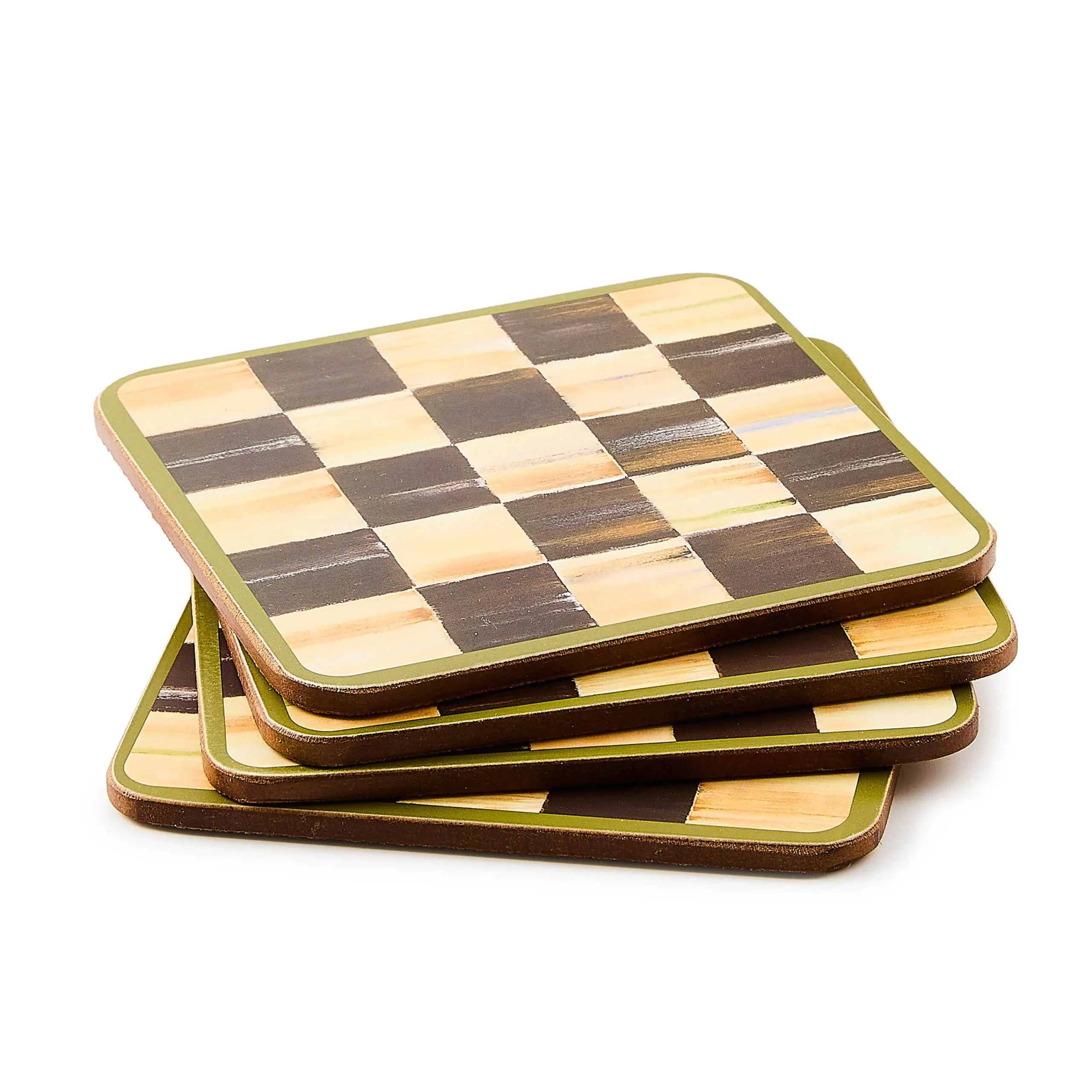 MacKenzie-Childs Courtly Check Cork Back Coasters, Set of 4| Table Accessories|Kitchen & Table Linens