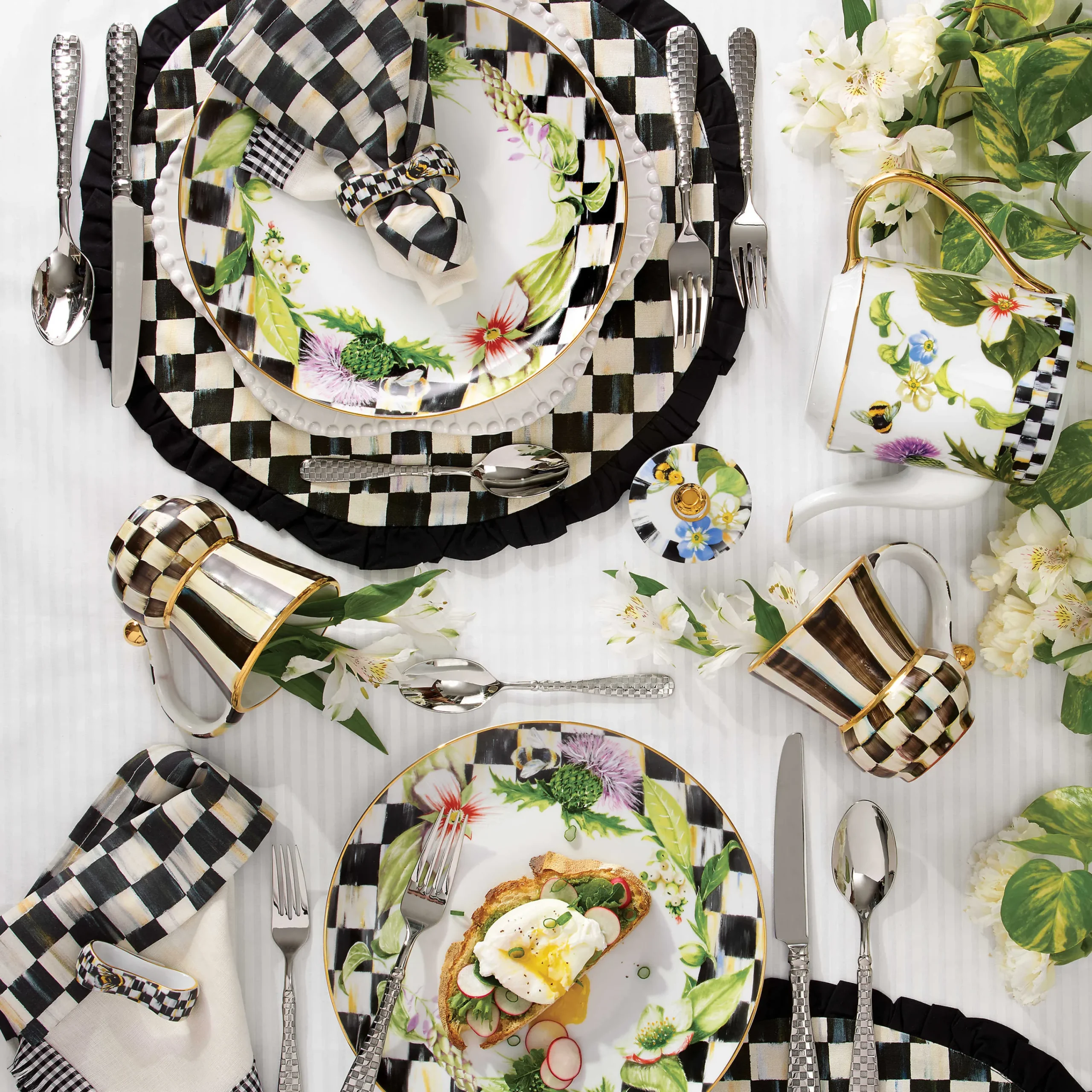 MacKenzie-Childs Courtly Check Cotton Napkin| Fall Entertaining|Kitchen & Table Linens