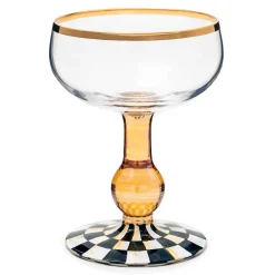 MacKenzie-Childs Courtly Check Coupe Glass| Fall Entertaining|Drinkware