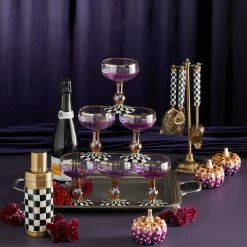 MacKenzie-Childs Courtly Check Coupe Glass| Fall Entertaining|Drinkware