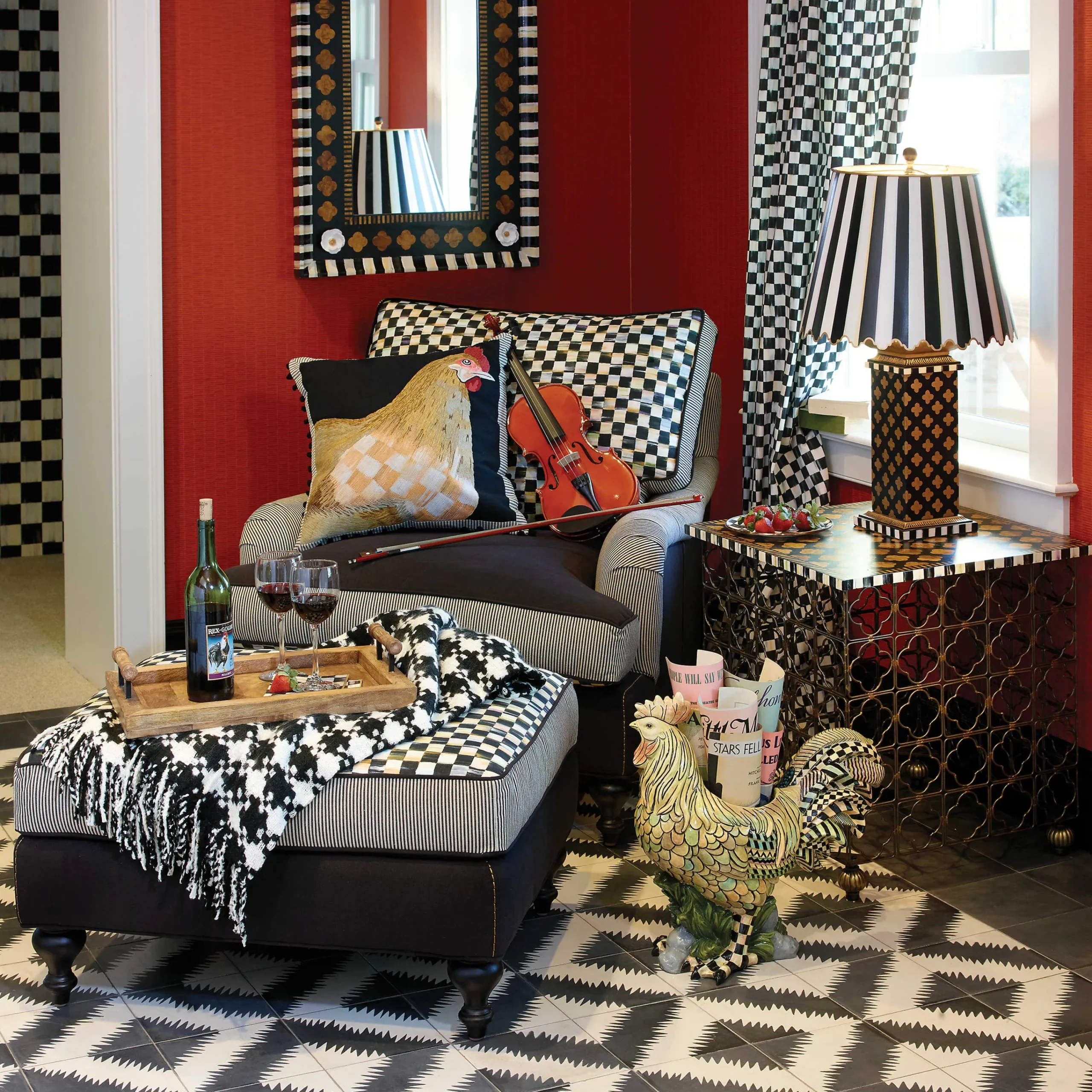 MacKenzie-Childs Courtly Check Curtain Panel| Room Accents