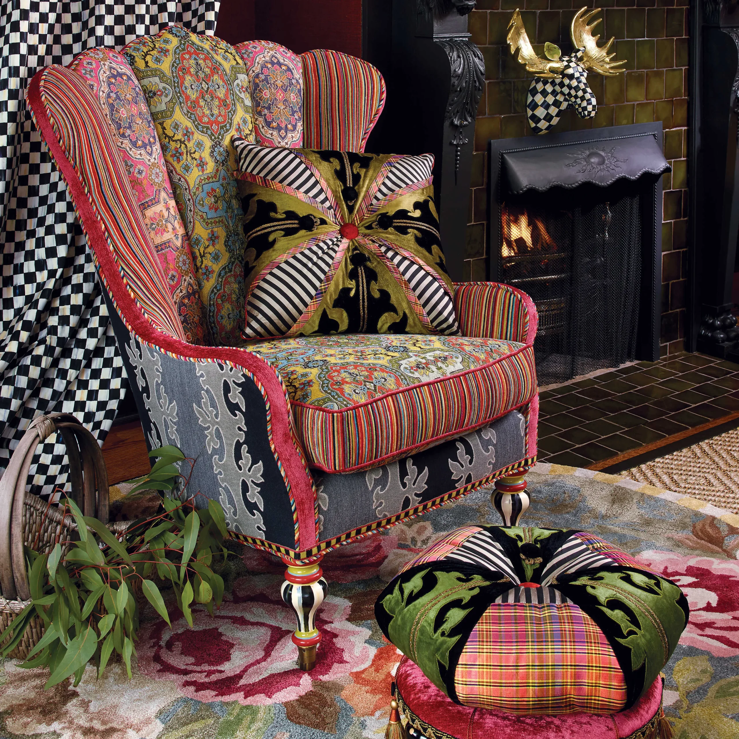 MacKenzie-Childs Courtly Check Curtain Panel| Room Accents
