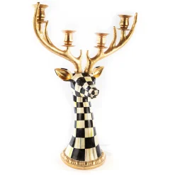 MacKenzie-Childs Courtly Check Deer Head Candelabra| Holiday|Candles & Fragrances