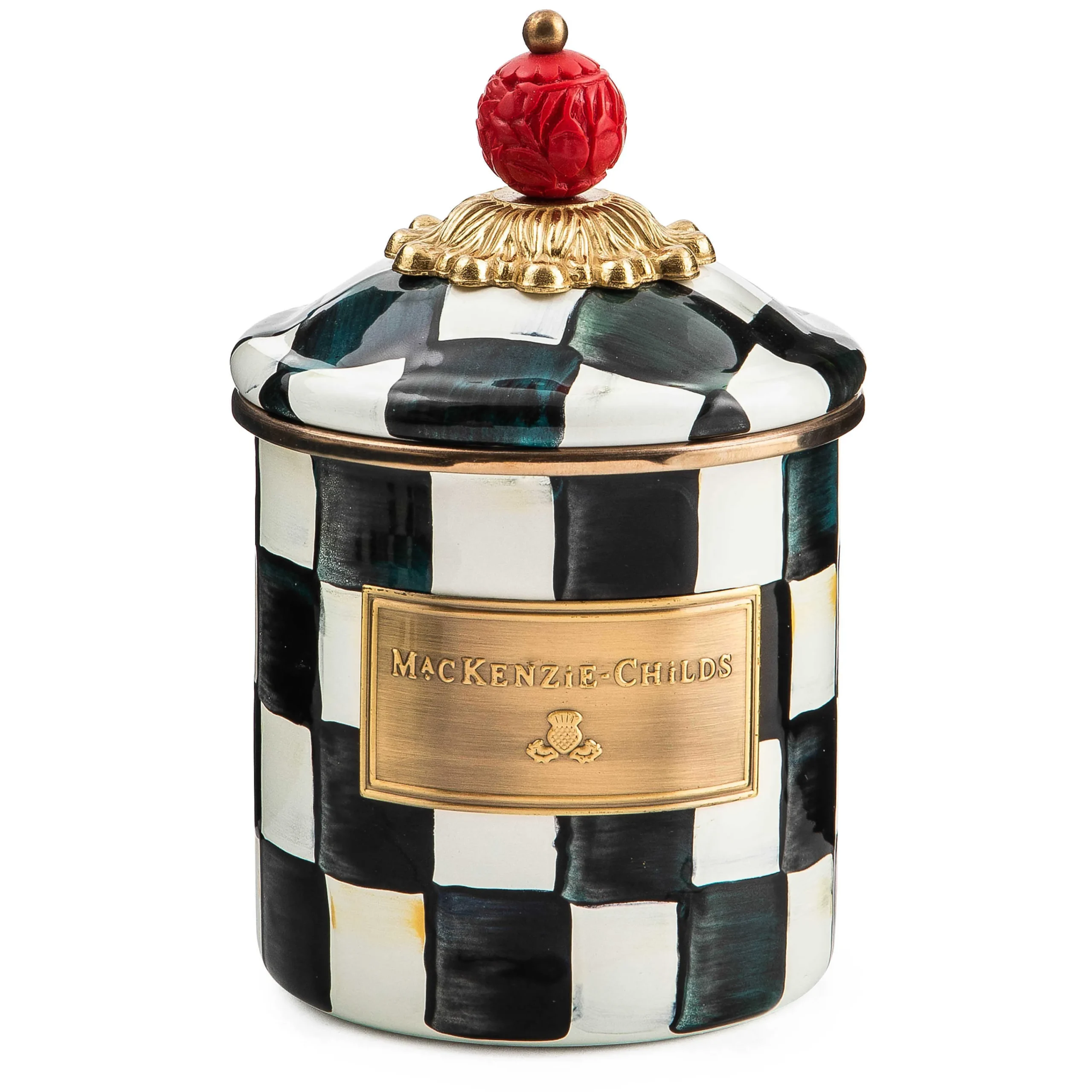 MacKenzie-Childs Courtly Check Demi Canister| Room Accents|Kitchen Storage & Organization