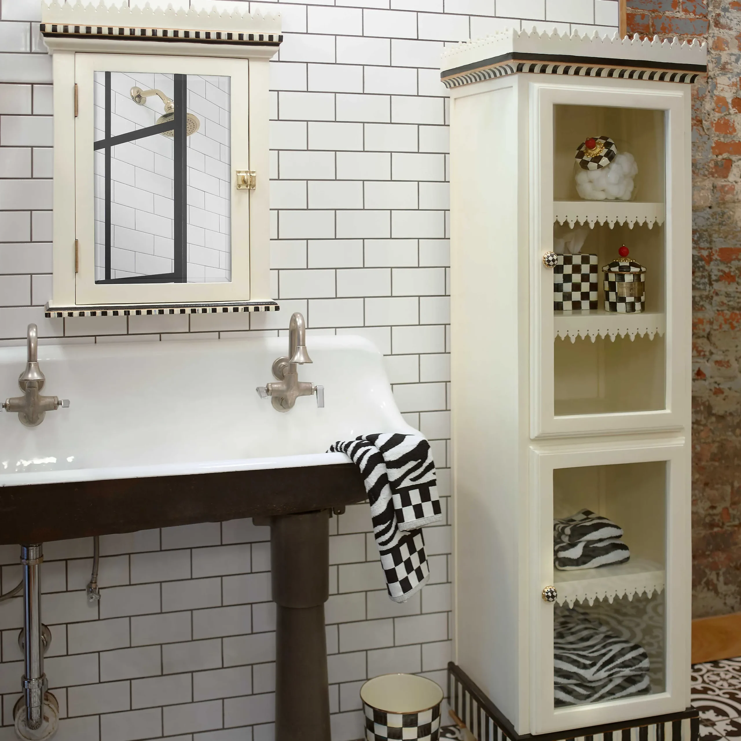 MacKenzie-Childs Courtly Check Demi Canister| Room Accents|Kitchen Storage & Organization