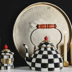 MacKenzie-Childs Courtly Check Demi Canister| Room Accents|Kitchen Storage & Organization