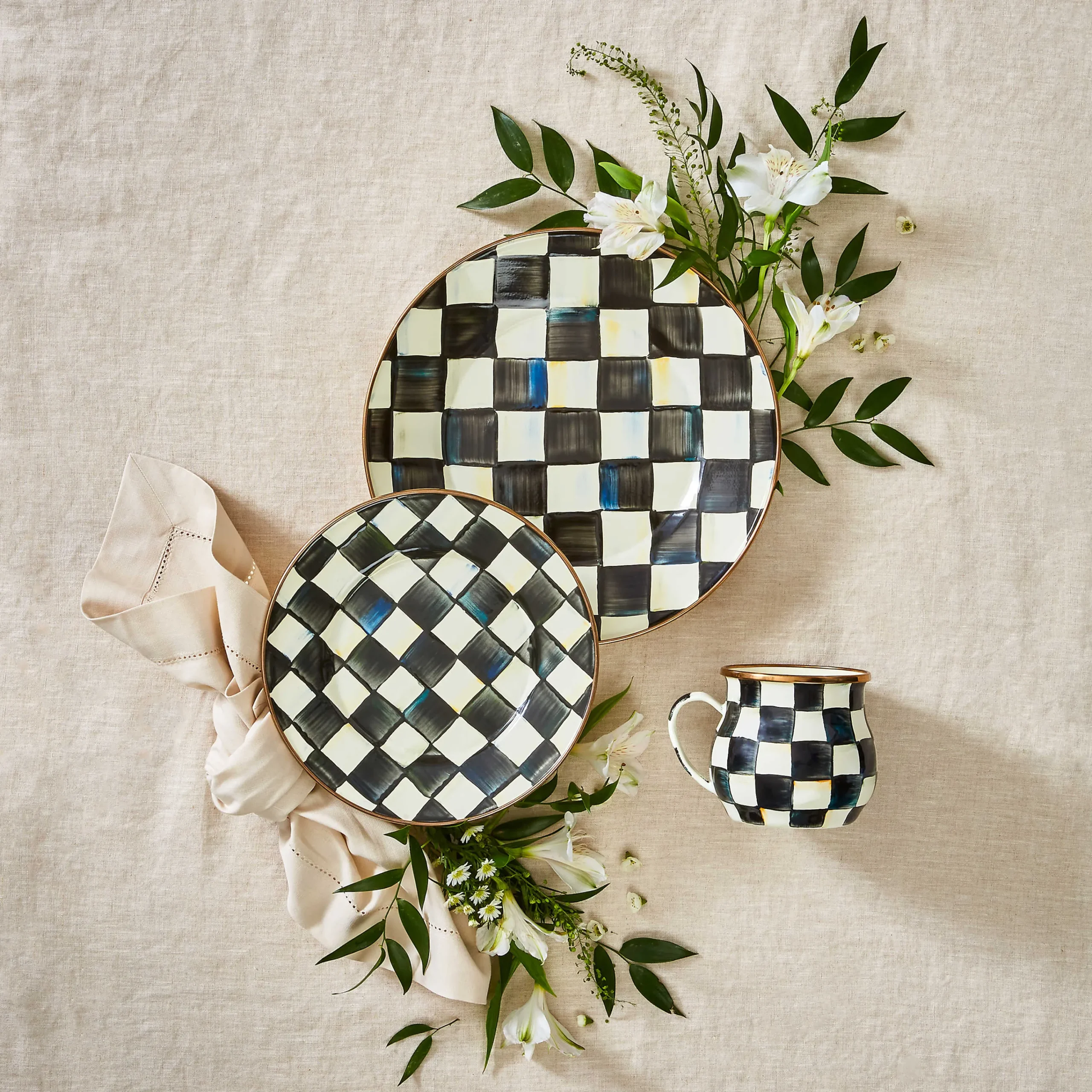 MacKenzie-Childs Courtly Check Dinner Plate| Dinnerware & Flatware