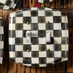MacKenzie-Childs Courtly Check Double Toggle Switch Plate| Finishing Touches|Room Accents