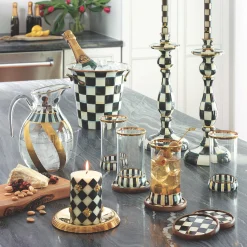 MacKenzie-Childs Courtly Check Enamel Coasters, Set of 4| Table Accessories|Kitchen & Table Linens