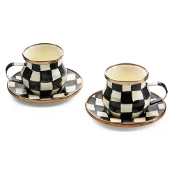 MacKenzie-Childs Courtly Check Espresso Cup  Saucer Set| The Coffee Shop|Dinnerware & Flatware