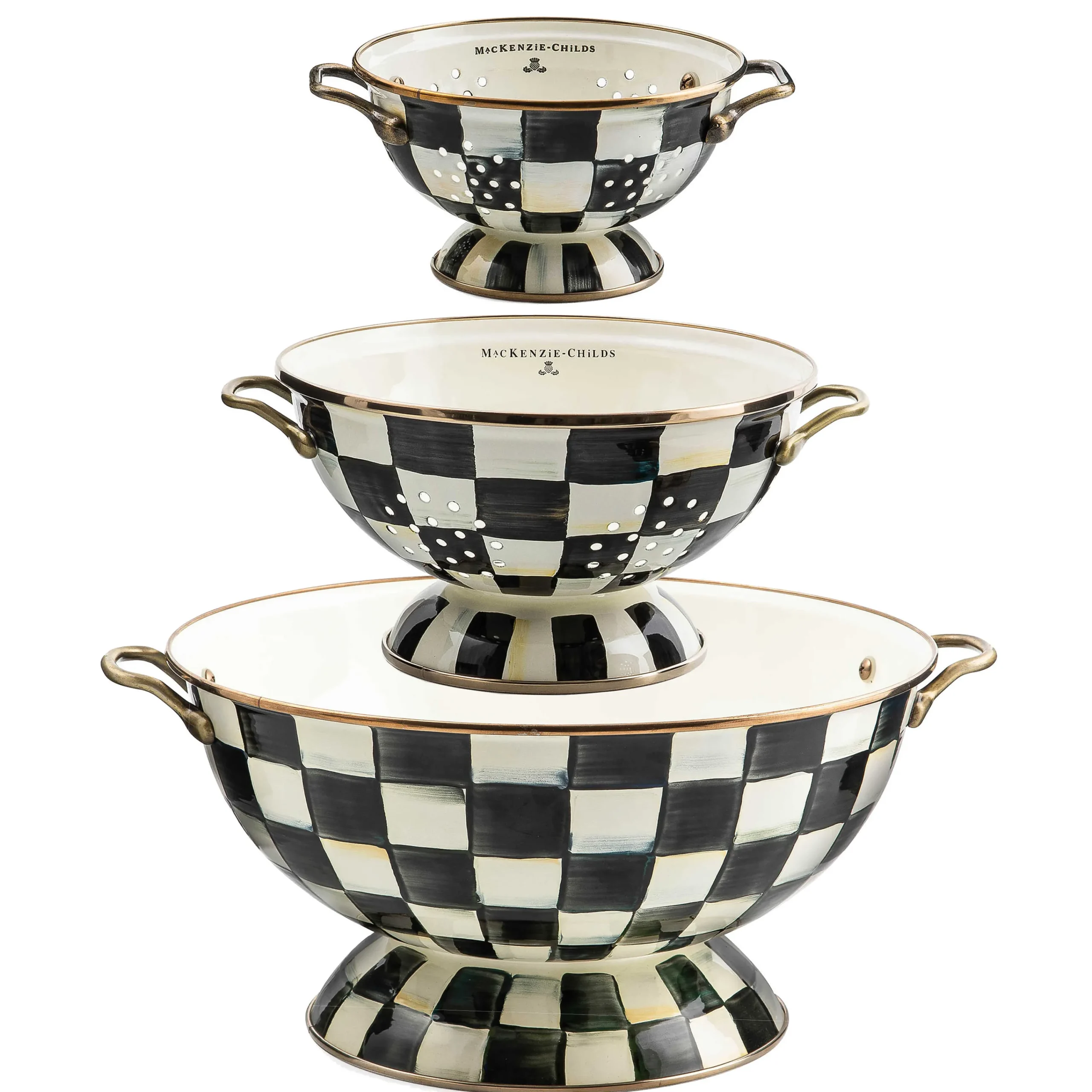 MacKenzie-Childs Courtly Check Everything Bowl Colanders Set| Kitchen & Dining Sets|Kitchen Utensils & Tools