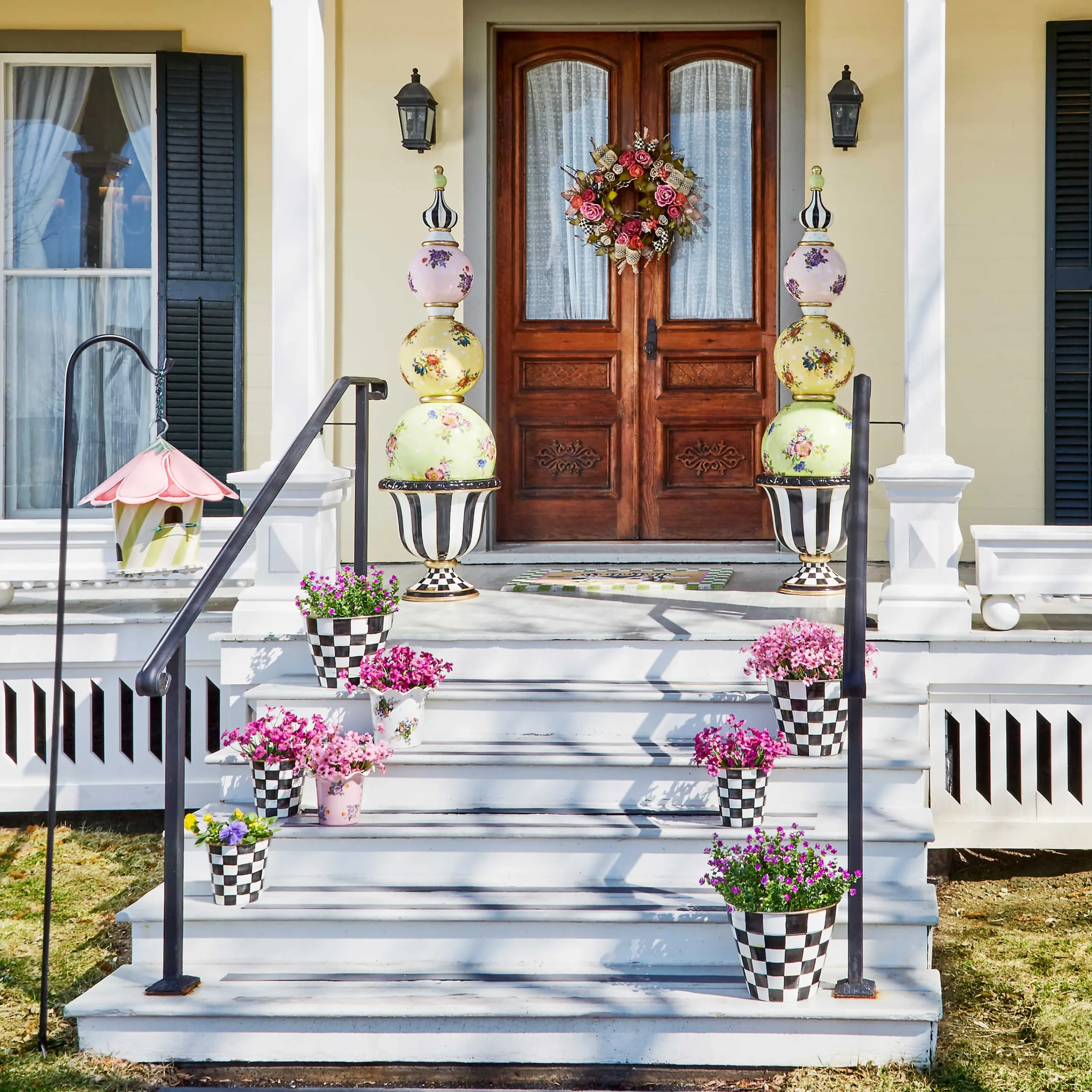 MacKenzie-Childs Courtly Check Extra Large Garden Pot| Spring|Outdoor