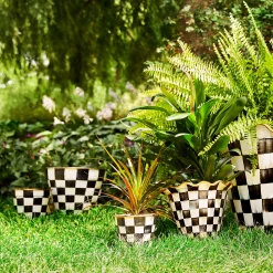 MacKenzie-Childs Courtly Check Extra Large Garden Pot| Spring|Outdoor