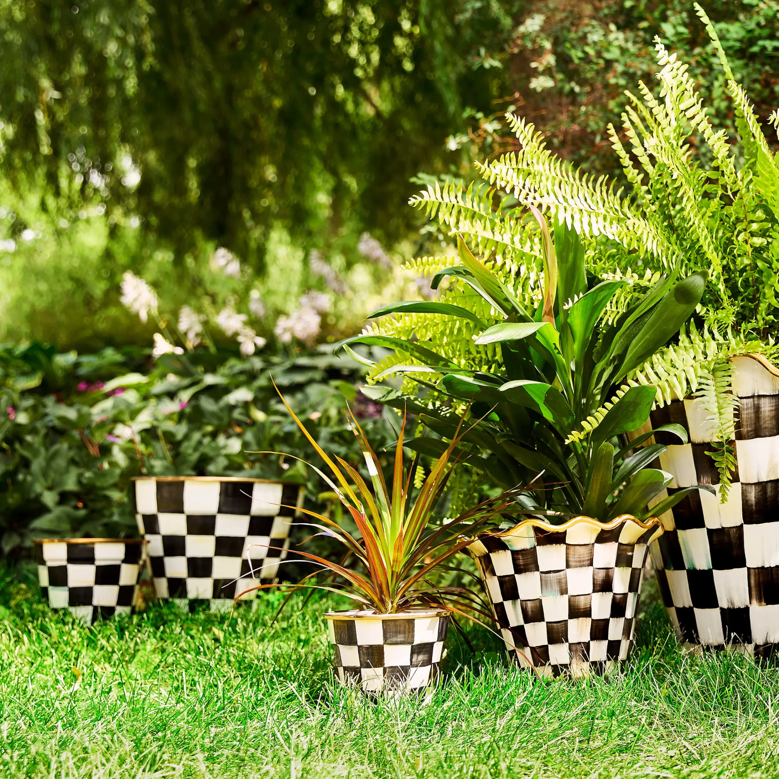 MacKenzie-Childs Courtly Check Extra Large Garden Pot| Spring|Outdoor