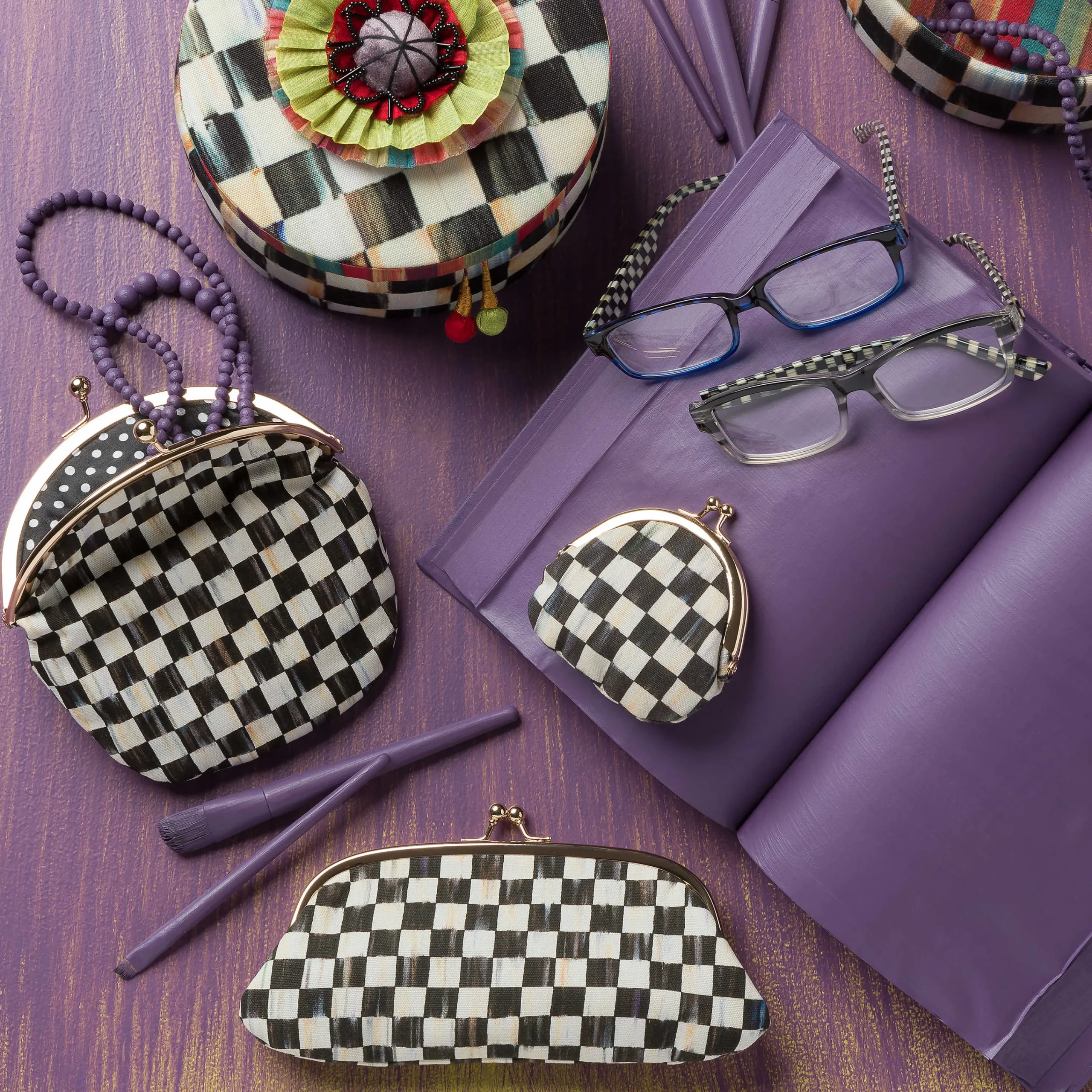 MacKenzie-Childs Courtly Check Eyeglasses Case| Accessories