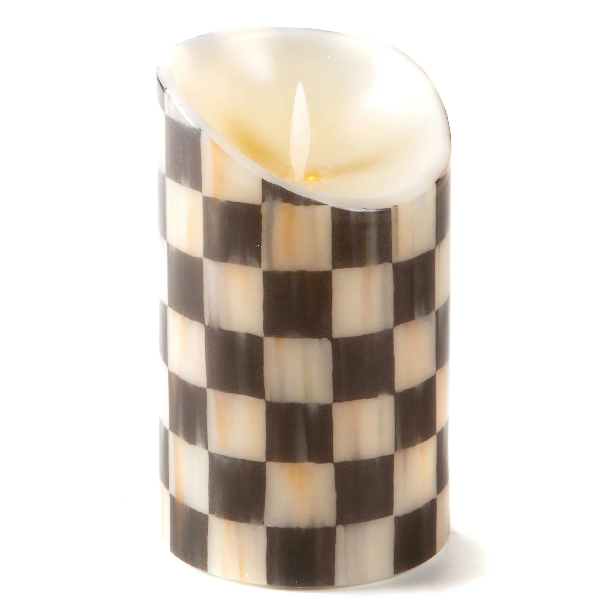 MacKenzie-Childs Courtly Check Flicker 5 Pillar Candle| Candles & Fragrances|Table Accessories