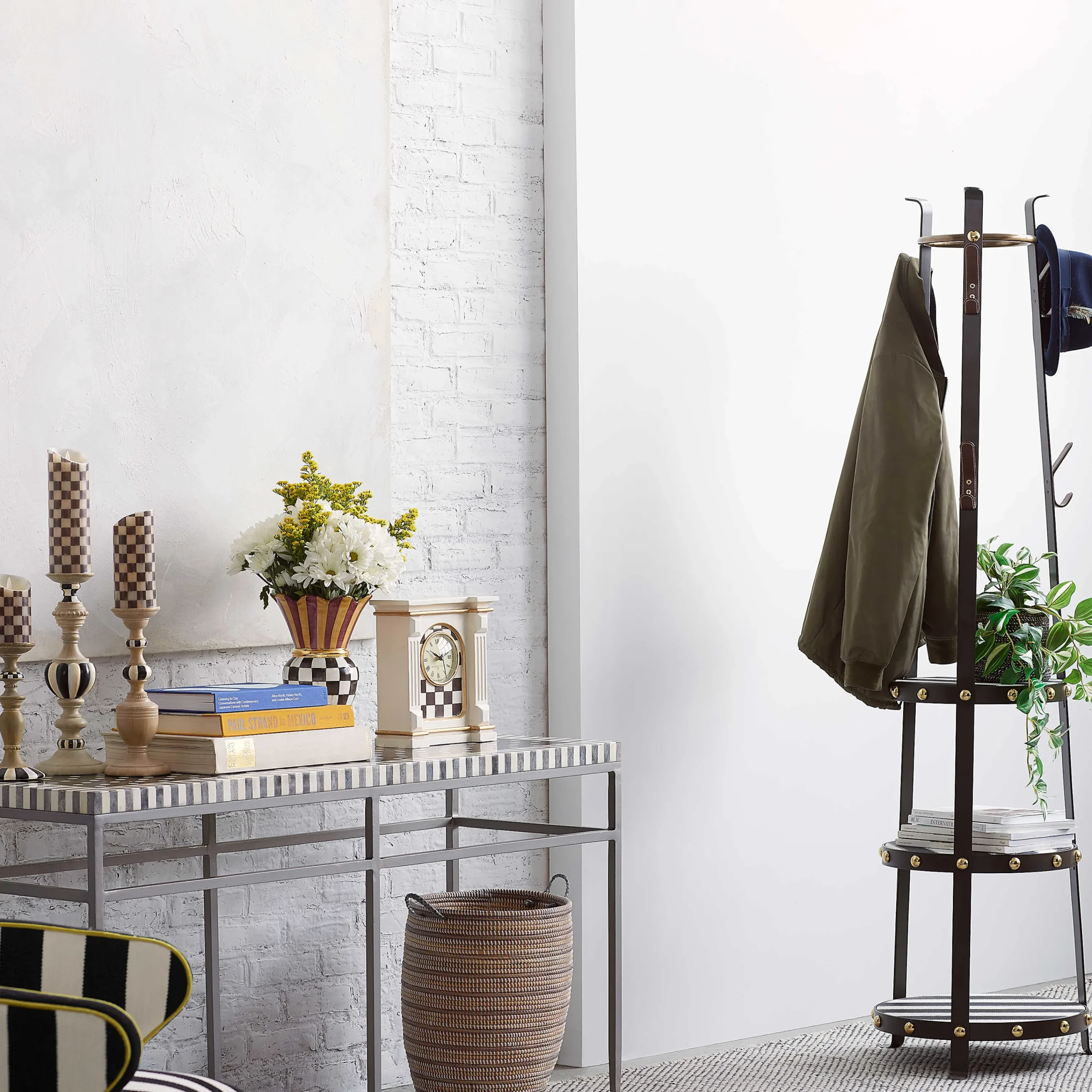 MacKenzie-Childs Courtly Check Flicker 5 Pillar Candle| Candles & Fragrances|Table Accessories