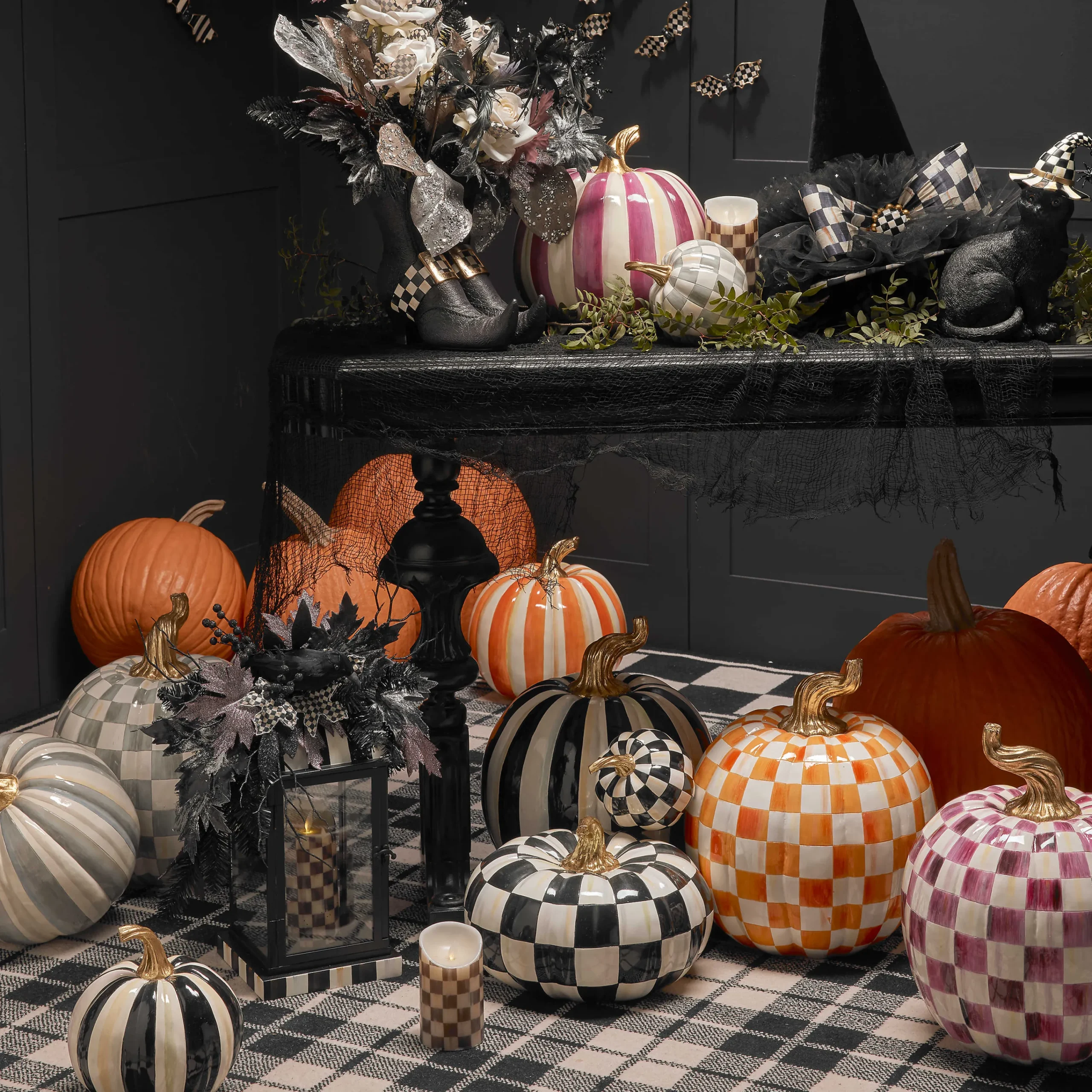 MacKenzie-Childs Courtly Check Flicker 7 Pillar Candle| Candles & Fragrances|Table Accessories