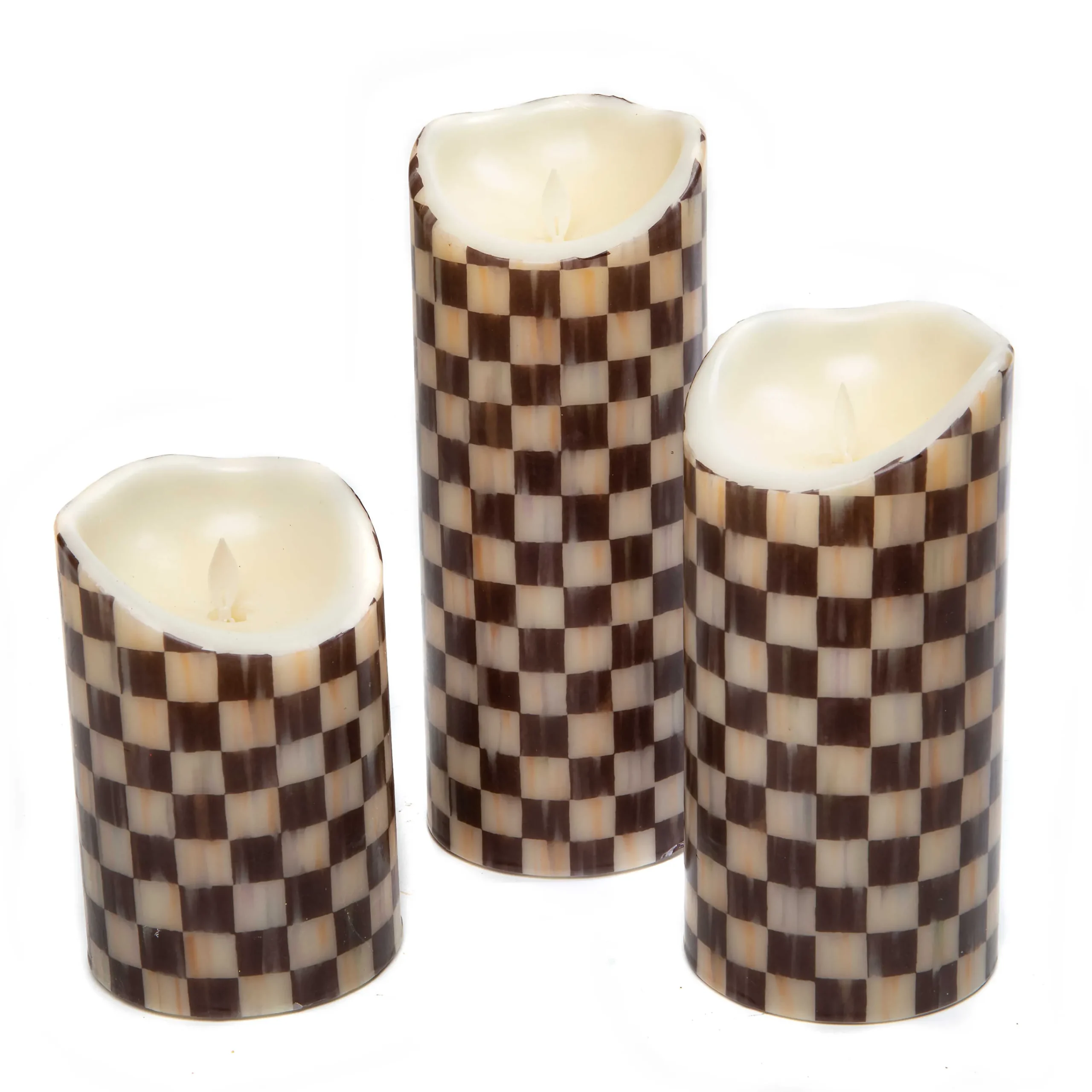 MacKenzie-Childs Courtly Check Flicker 6 Pillar Candle| Candles & Fragrances