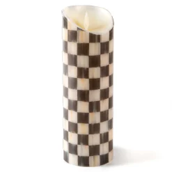 MacKenzie-Childs Courtly Check Flicker 9 Pillar Candle| Candles & Fragrances|Table Accessories