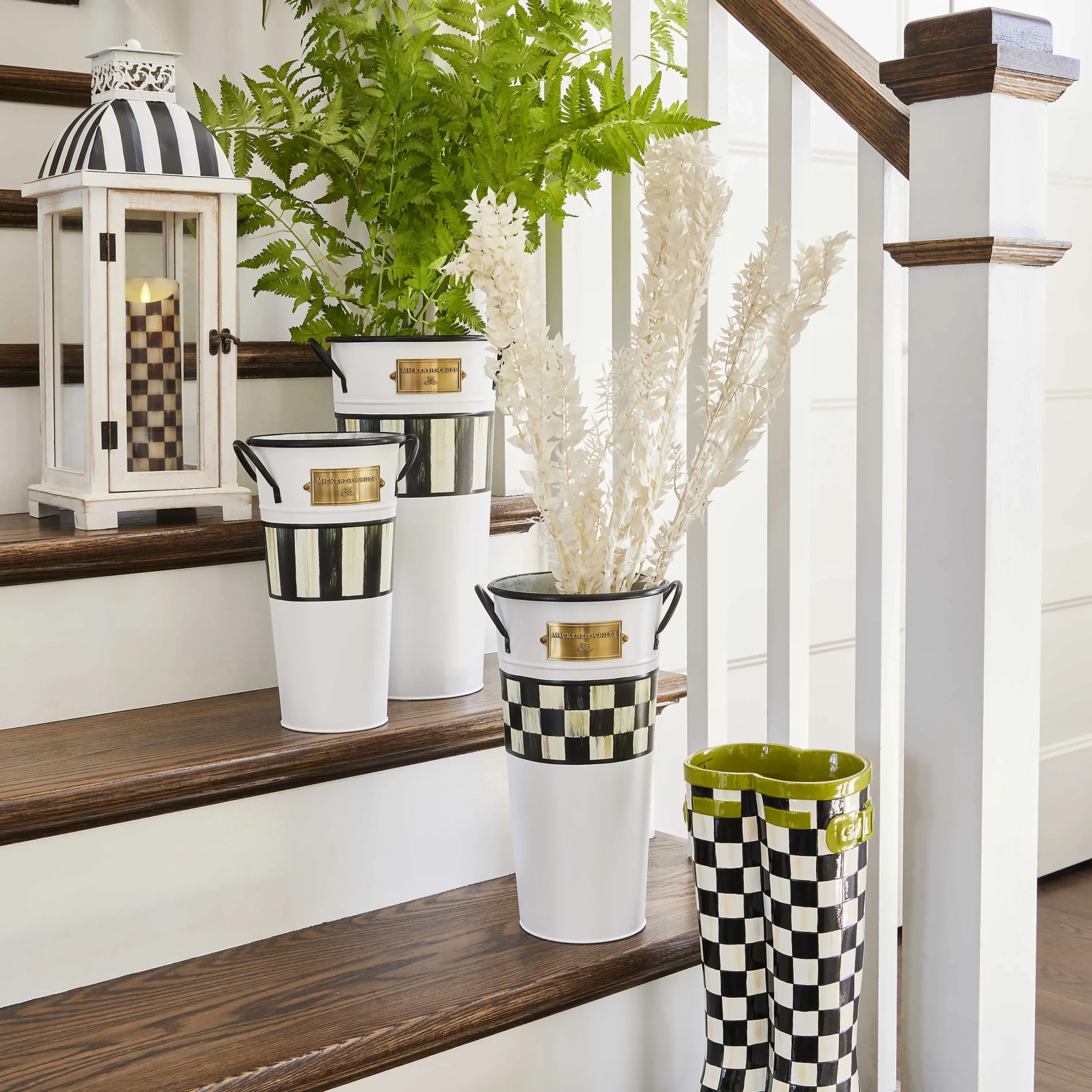 MacKenzie-Childs Courtly Check Flicker 9 Pillar Candle| Candles & Fragrances|Table Accessories