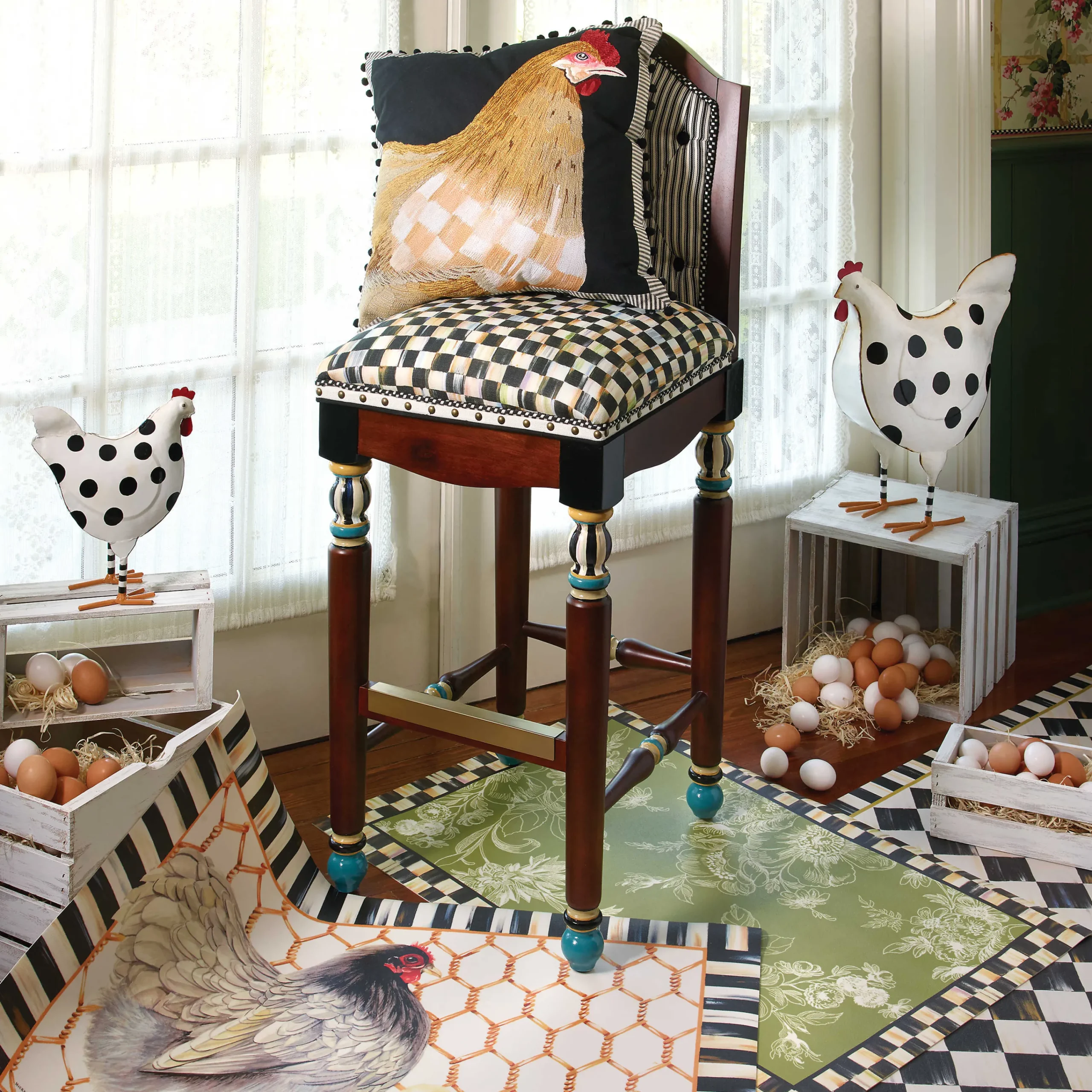 MacKenzie-Childs Courtly Check Floor Mat - 2'6 x 8' Runner| Rugs
