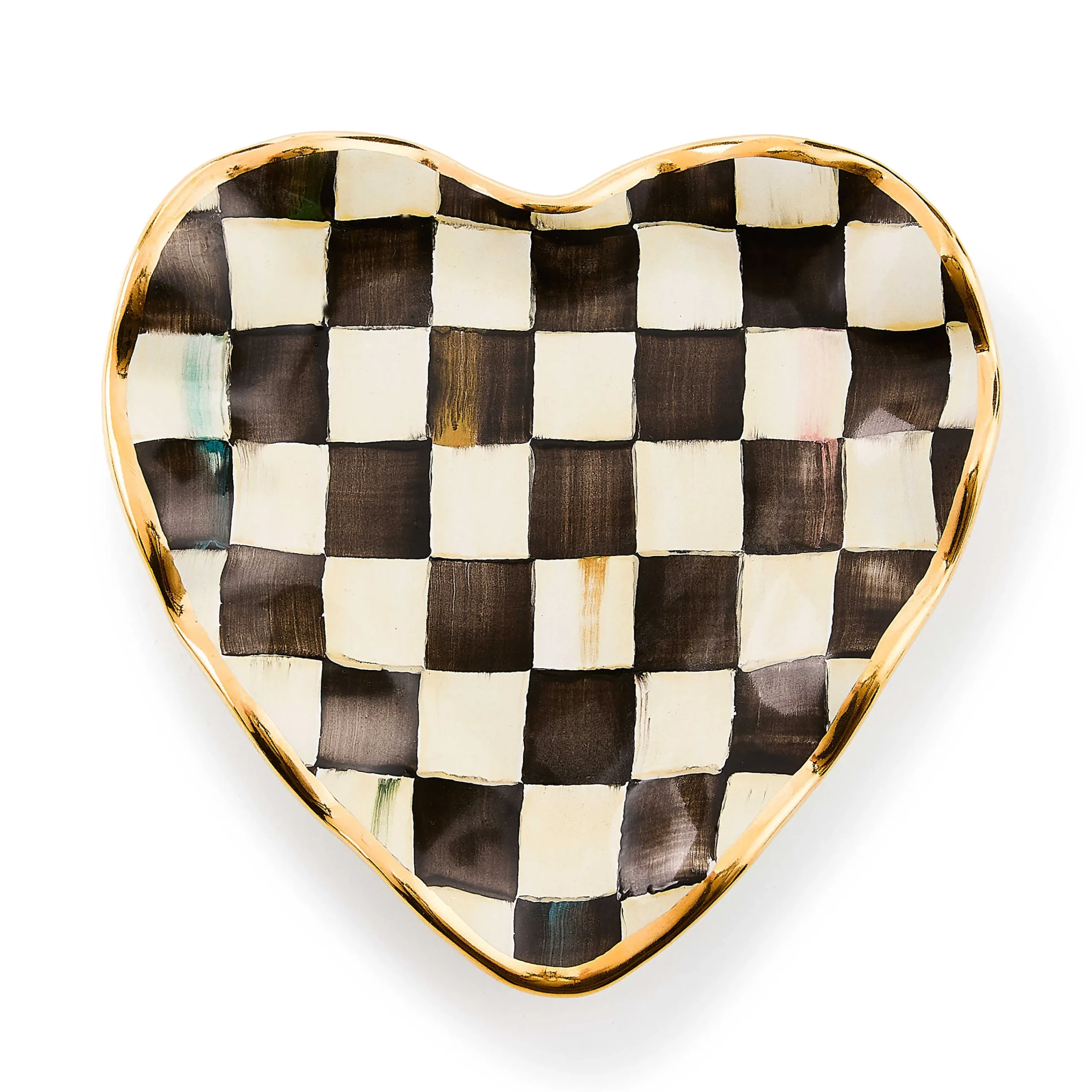 MacKenzie-Childs Courtly Check Fluted Heart Plate| Bar Entertaining|Serveware