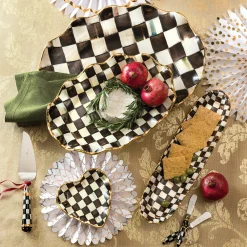 MacKenzie-Childs Courtly Check Fluted Heart Plate| Bar Entertaining|Serveware
