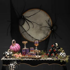 MacKenzie-Childs Courtly Check Glossy Mini Pumpkin| Pumpkins|The Halloween Shop