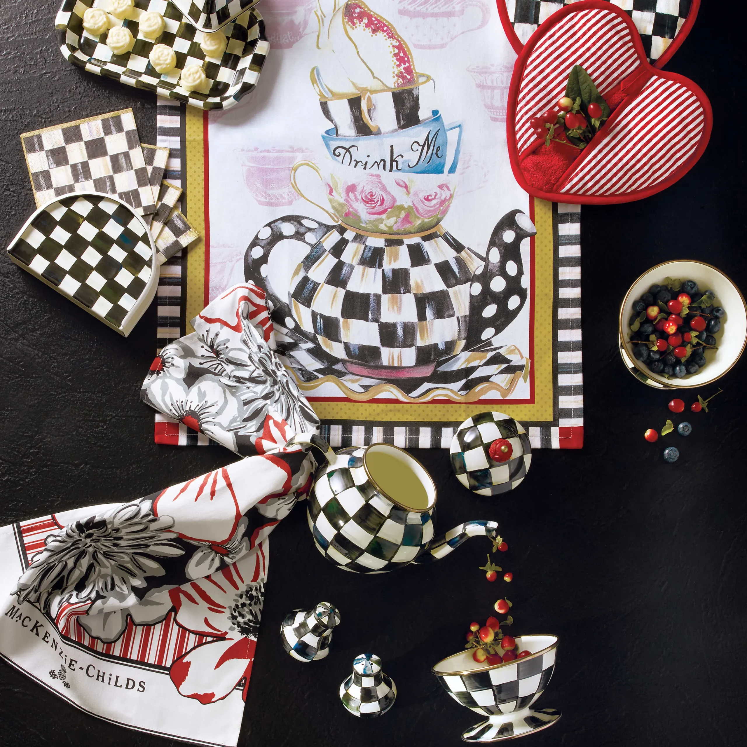 MacKenzie-Childs Courtly Check Heart Potholder| Kitchen & Table Linens