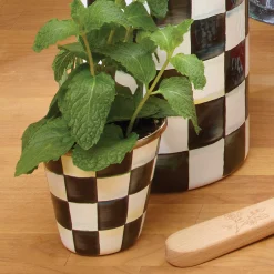MacKenzie-Childs Courtly Check Herb Pots, Set of 3| Spring|The Fall Shop