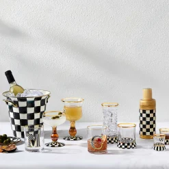 MacKenzie-Childs Courtly Check Highball Glass, Set of 2| Holiday|The Halloween Shop