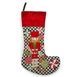 MacKenzie-Childs Courtly Check Holiday Nutcracker Stocking| Holiday|Room Accents