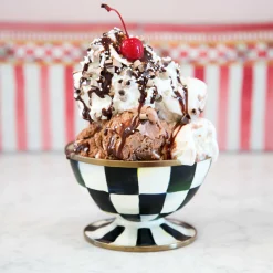 MacKenzie-Childs Courtly Check Ice Cream Dish| Dinnerware & Flatware