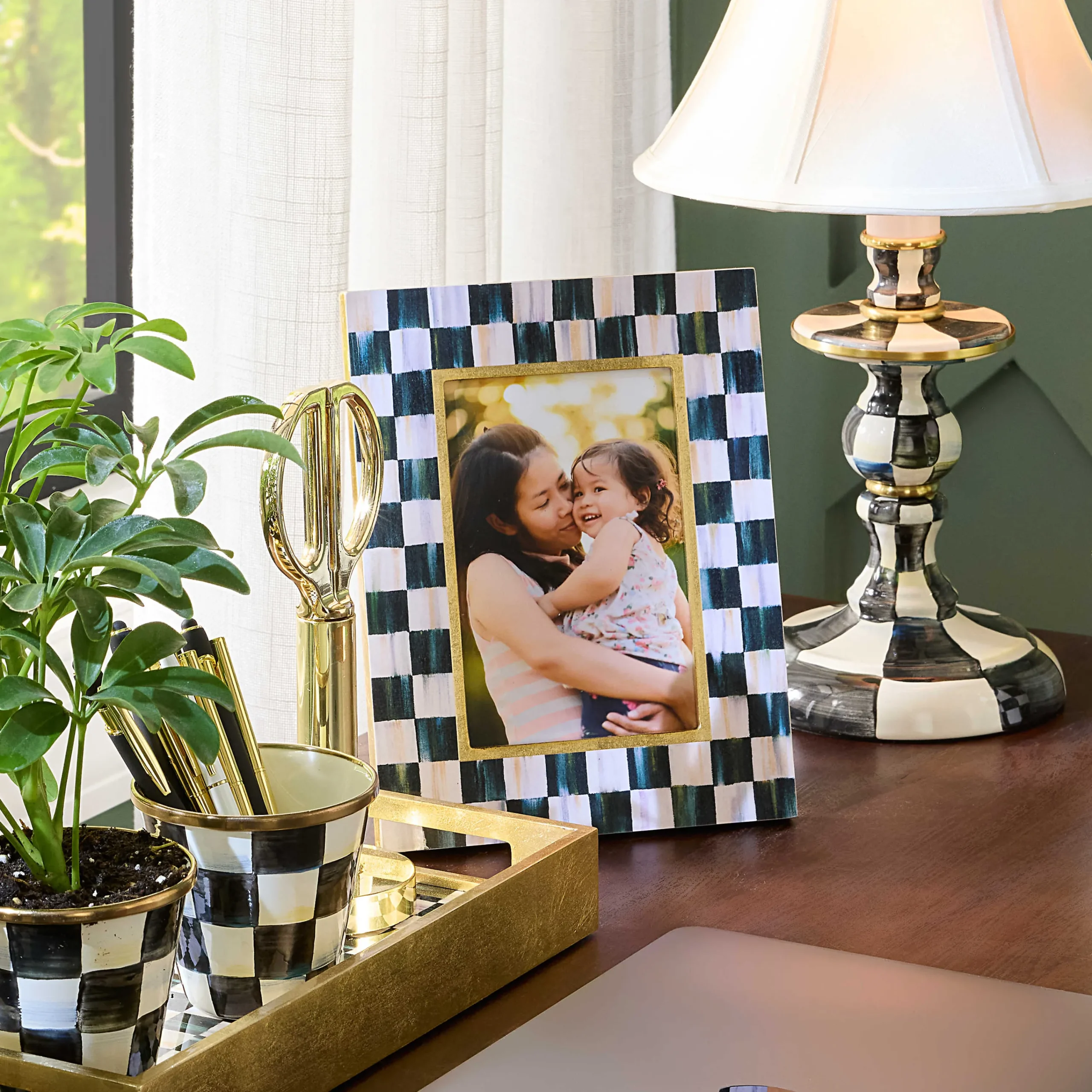 MacKenzie-Childs Courtly Check Lacquer 4 x 6 Frame| Room Accents