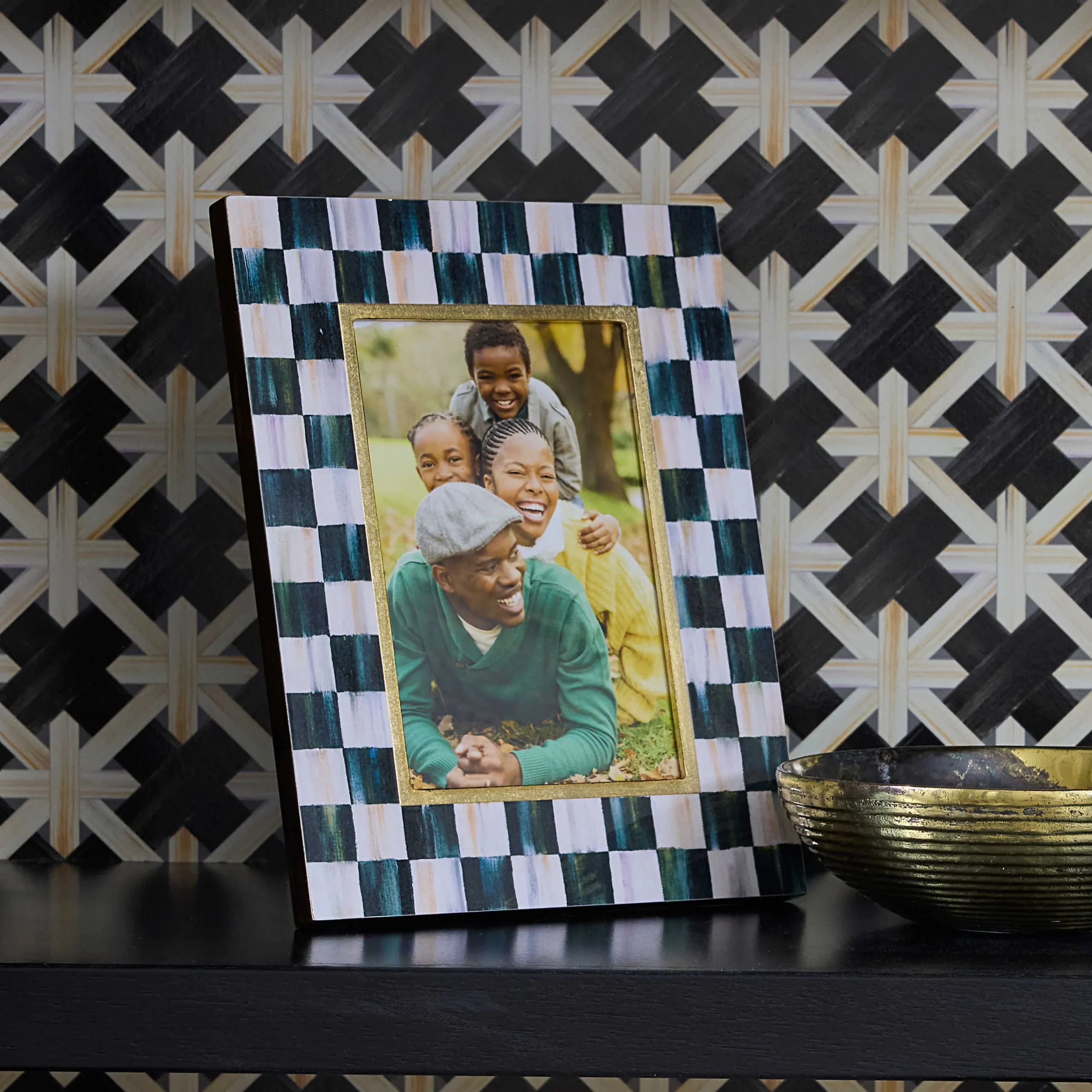 MacKenzie-Childs Courtly Check Lacquer 4 x 6 Frame| Room Accents