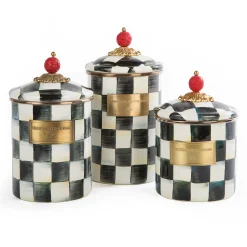 MacKenzie-Childs Courtly Check Large Canister| Room Accents|Kitchen Storage & Organization