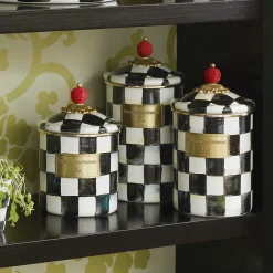 MacKenzie-Childs Courtly Check Large Canister| Room Accents|Kitchen Storage & Organization