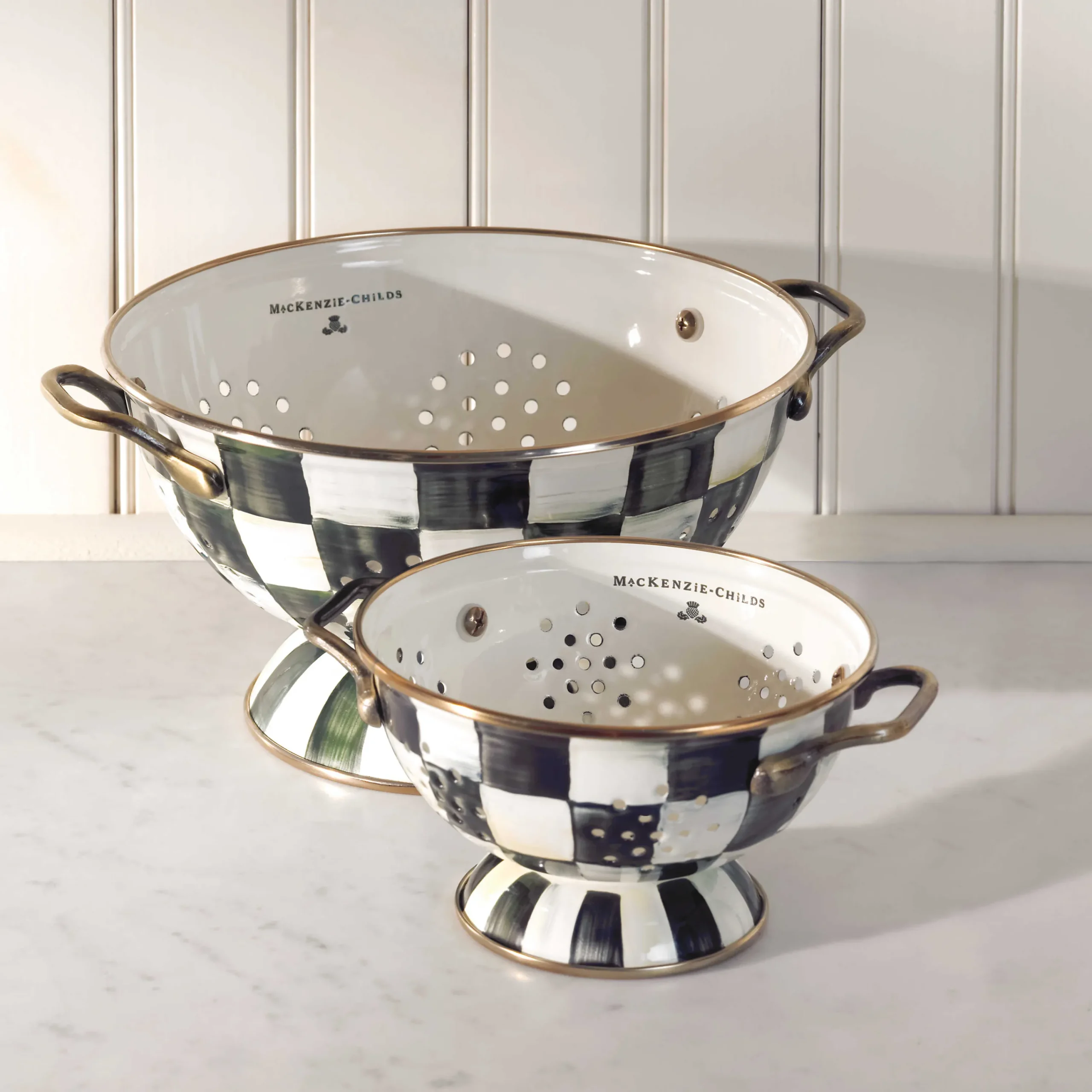 MacKenzie-Childs Courtly Check Large Colander| Kitchen Utensils & Tools