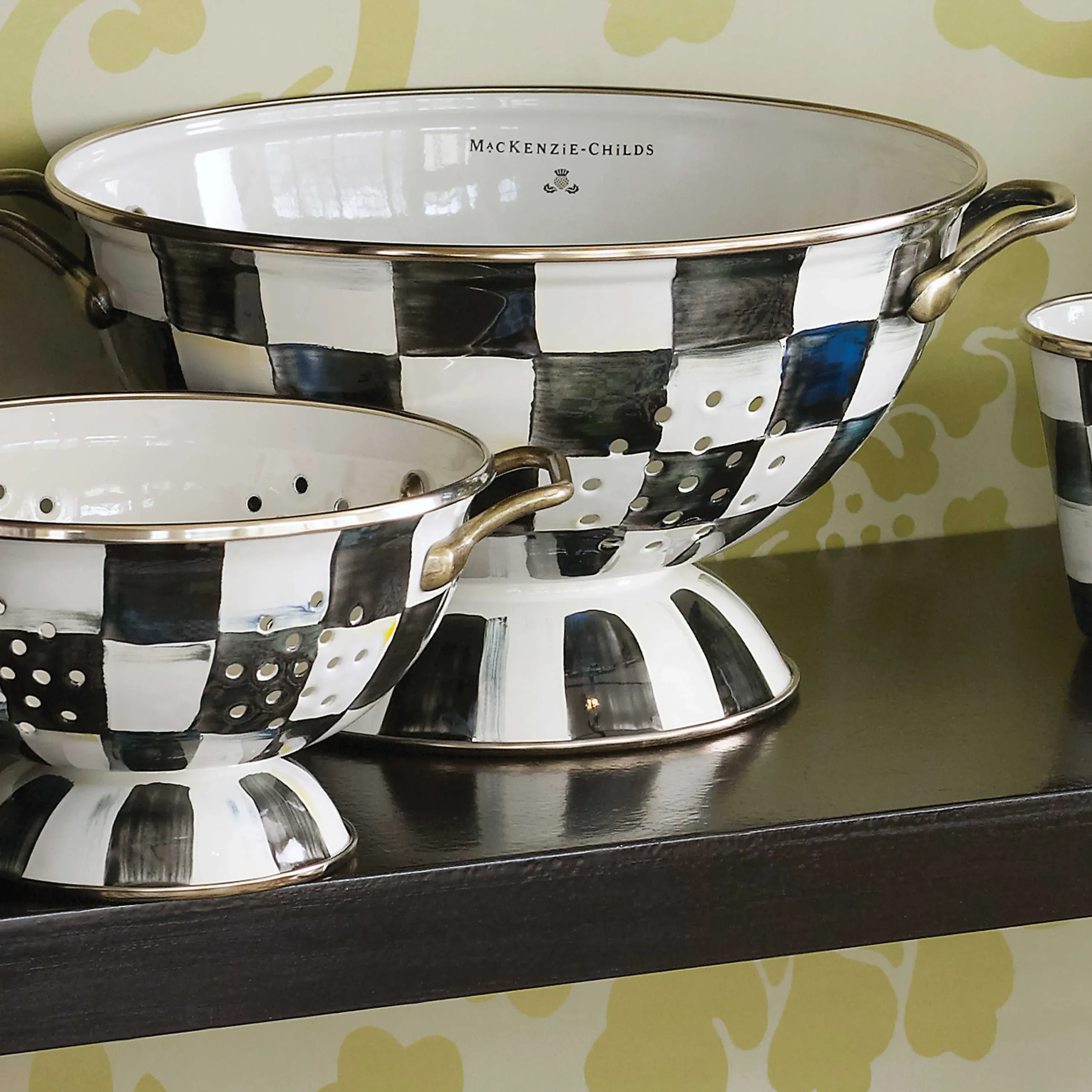 MacKenzie-Childs Courtly Check Large Colander| Kitchen Utensils & Tools